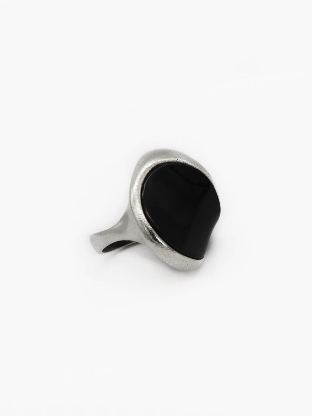 Elegant Modernist Onyx Sterling Silver Ring
